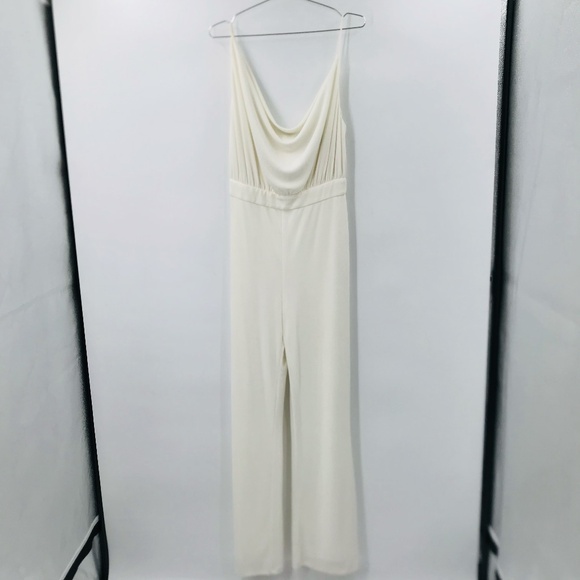 Misha Moyra Pantsuit Cowl Neck Jumpsuit Ivory Size 8 - Picture 3 of 13